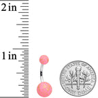 Matte Pink Splatter Pattern Belly Ring
