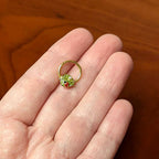 16G 3/8 Clear Gem Gold Tone Leafy Ladybug Hinged Segment Ring