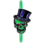 20G 5/16 Green Top Hat Skull Halloween Nose Hoop