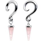 4G Pink Stone Point Spiral Taper Ear Weights