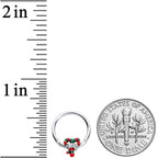 16G 3/8 Pair of Christmas Candy Canes Hinged Segment Ring
