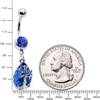 Blue Gem Drop Tree Dangle Belly Ring