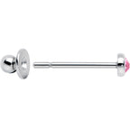 3mm Pink Gem Bezel G23 Titanium Post Stud Earrings