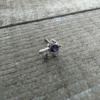 20G 1/4 Purple Gem Unlock My Heart Key Nose Bone