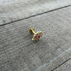 16G 1/4 Pink Clear Gem Gold Tone Lace Love Labret Monroe Tragus