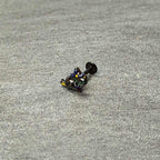 16G 1/4 Black Witch Cat Halloween Labret Monroe Tragus