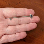 14G Purple Gem Unlock My Heart Key Industrial Barbell 38mm