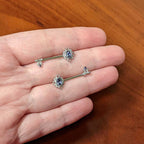 14G 9/16 Purple Gem Unlock My Heart Key Barbell Nipple Ring Set