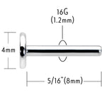 16G 5/16 G23 Titanium Threadless Post Only Labret Monroe Tragus