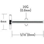 20G 5/16 G23 Titanium Threadless Post Only Labret Tragus Nose