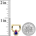 16G 5/16 Purple Tourmaline Gold Tone Lacy Cartilage Clicker