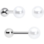 16G 1/4 Bear Pearlescent Striped Heart Cartilage Tragus Set of 3