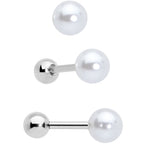 16G 1/4 Bee Smile Flower Pearlescent Cartilage Tragus Set of 3