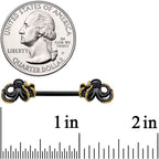14G 9/16 Black Understated Octopus Barbell Nipple Ring Set