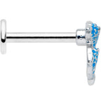 16G 5/16 Black Gem Blue Leaping Dolphins Labret Monroe Tragus