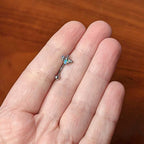 16G 5/16 White Synthetic Opal Insect Curved Eyebrow Ring