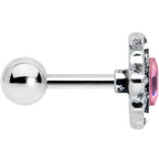 16G 1/4 Pink Gem Rhombus Retro Cartilage Tragus Earring
