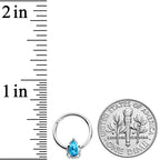 16G 3/8 Clear Blue Gem Oval Art Deco Hinged Segment Ring