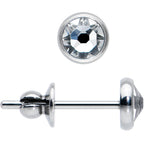 4mm Clear Crystal Implant Grade Titanium Stud Earrings