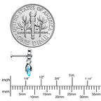 16G 1/4 Clear Blue Gem Scrolling Elegance Dangle Labret Tragus