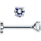 16G 5/16 Clear CZ G23 Titanium Threadless Flower Labret Tragus