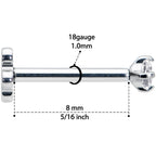 18G 5/16 Clear CZ G23 Titanium Threadless Flower Labret Tragus