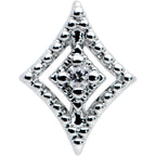16G 1/4 Clear Gem Deco Textured Rhombus Labret Monroe Tragus