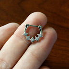 16G 3/8 Clear Gem Textured Rhombus Arc Cartilage Clicker Ring
