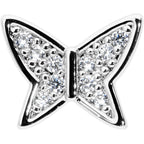 16G 1/4 Clear CZ Gem Butterfly Internally Threaded Labret Tragus