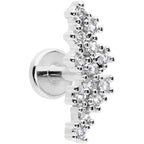 16G 1/4 Clear CZ Gem Texture Arc Internal Thread Labret Tragus