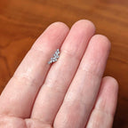 16G 1/4 Clear CZ Gem Texture Arc Internal Thread Labret Tragus