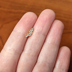 16G 1/4 CZ Gem Gold Hue Texture Arc Internal Thread Labret Tragus