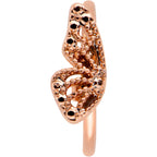 20G 5/16 Rose Gold Tone Textured Butterfly Wing Nose Hoop