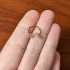 16G 3/8 Rose Gold Hue Texture Butterfly Horseshoe Circular Barbell
