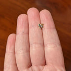 20G 1/4 Black Gem Gold Tone Angular Bee Nose Bone