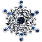 16G 5/16 Clear Blue Gem Festive Snowflake Labret Monroe Tragus