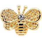 16G 1/4 Clear Gem Gold Tone Beauty Bee Cartilage Tragus Earring