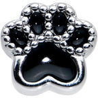 16G 5/16 Textured Black Paw Print Labret Monroe Tragus