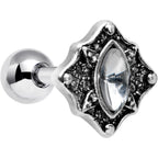 16G 1/4 Clear Gem Rhombus Retro Cartilage Tragus Earring