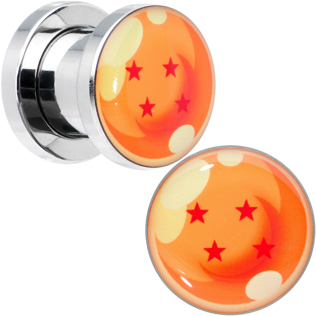Licensed Dragonball Z Orange 4 Starball Screw Fit Plug Set