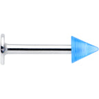 16G 5/16 Simple 3mm Blue Cone Labret Monroe Tragus