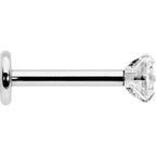16G 5/16 Clear Gem Round End Internally Threaded Labret Tragus