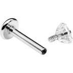 16G 5/16 Clear Gem Round End Internally Threaded Labret Tragus
