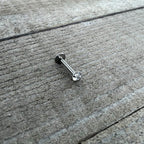 16G 5/16 Clear Gem Round End Internally Threaded Labret Tragus
