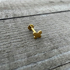 16G 5/16 Gold Tone Simple Butterfly Internal Thread Labret Tragus