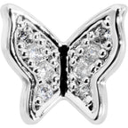 16G 5/16 Clear Gem Butterfly Internally Threaded Labret Tragus