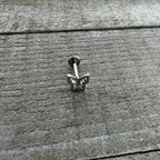 16G 5/16 Clear Gem Butterfly Internally Threaded Labret Tragus