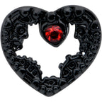 16G 1/4 Red Gem Black Steampunk Skull Cartilage Tragus Earring