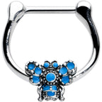 16G 5/16 Textured Blue Butterfly Cartilage Clicker