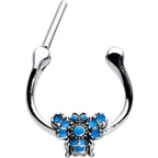 16G 5/16 Textured Blue Butterfly Cartilage Clicker